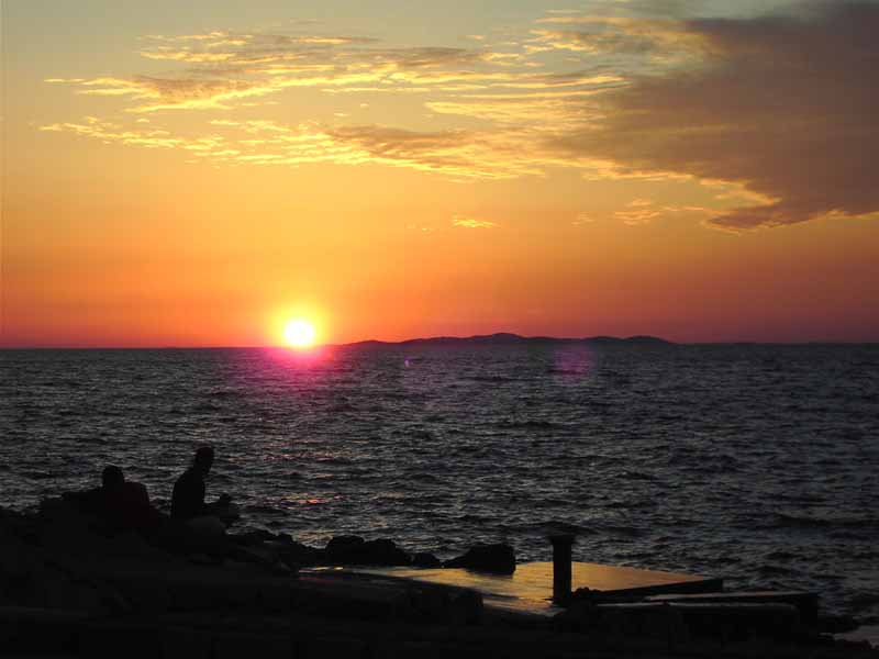 Sonnenuntergang über der Insel Zirje